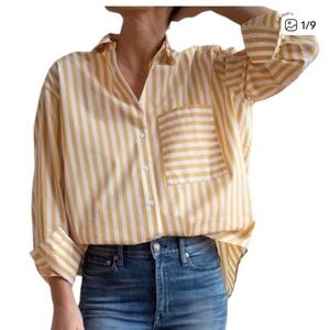 AYR Mustard and White Striped the deep end Shirt size XS